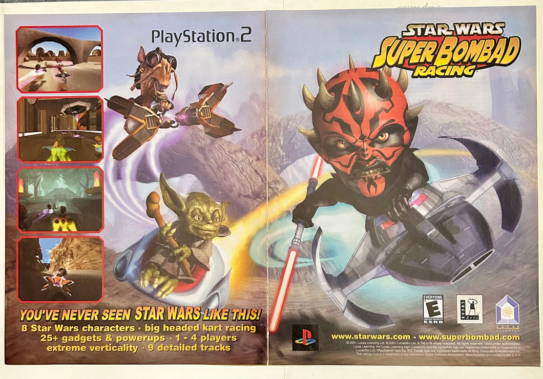 Star Wars: Super Bombad Racing - PS2 - Original Vintage Advertisement - Print Ads - Laminated A3 Poster