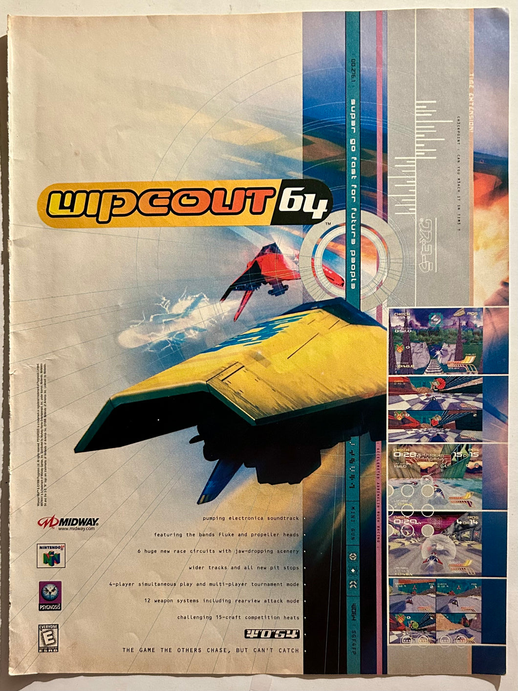 Wipeout 64 - N64 - Original Vintage Advertisement - Print Ads - Laminated A4 Poster