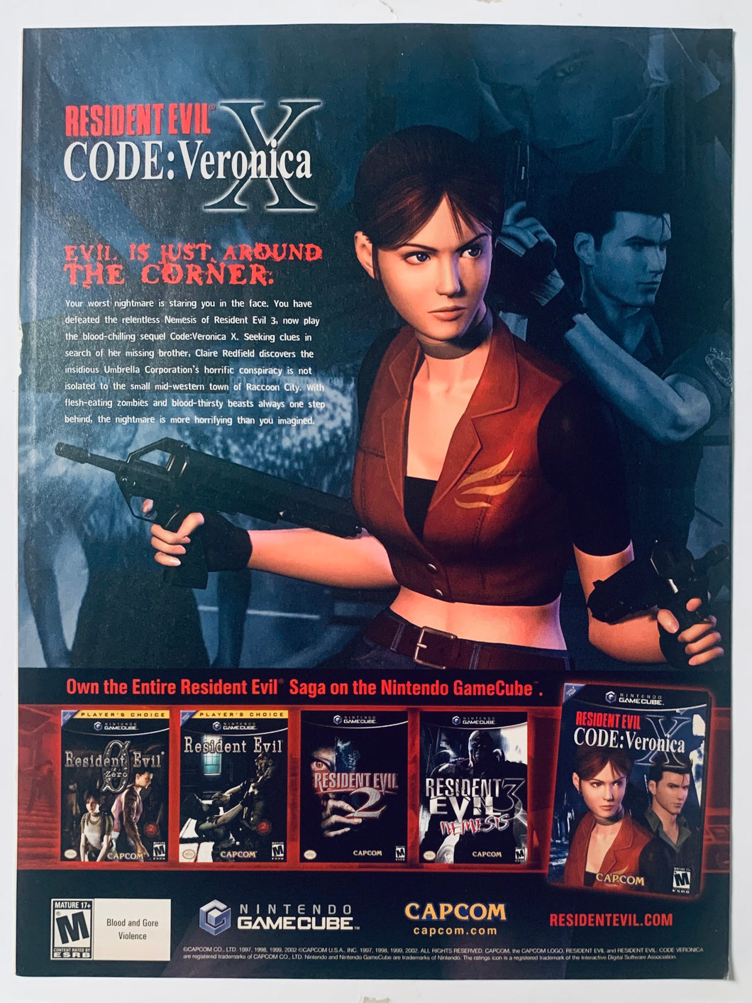 Resident Evil Code: Veronica X - NGC - Original Vintage Advertisement - Print Ads - Laminated A4 Posteri