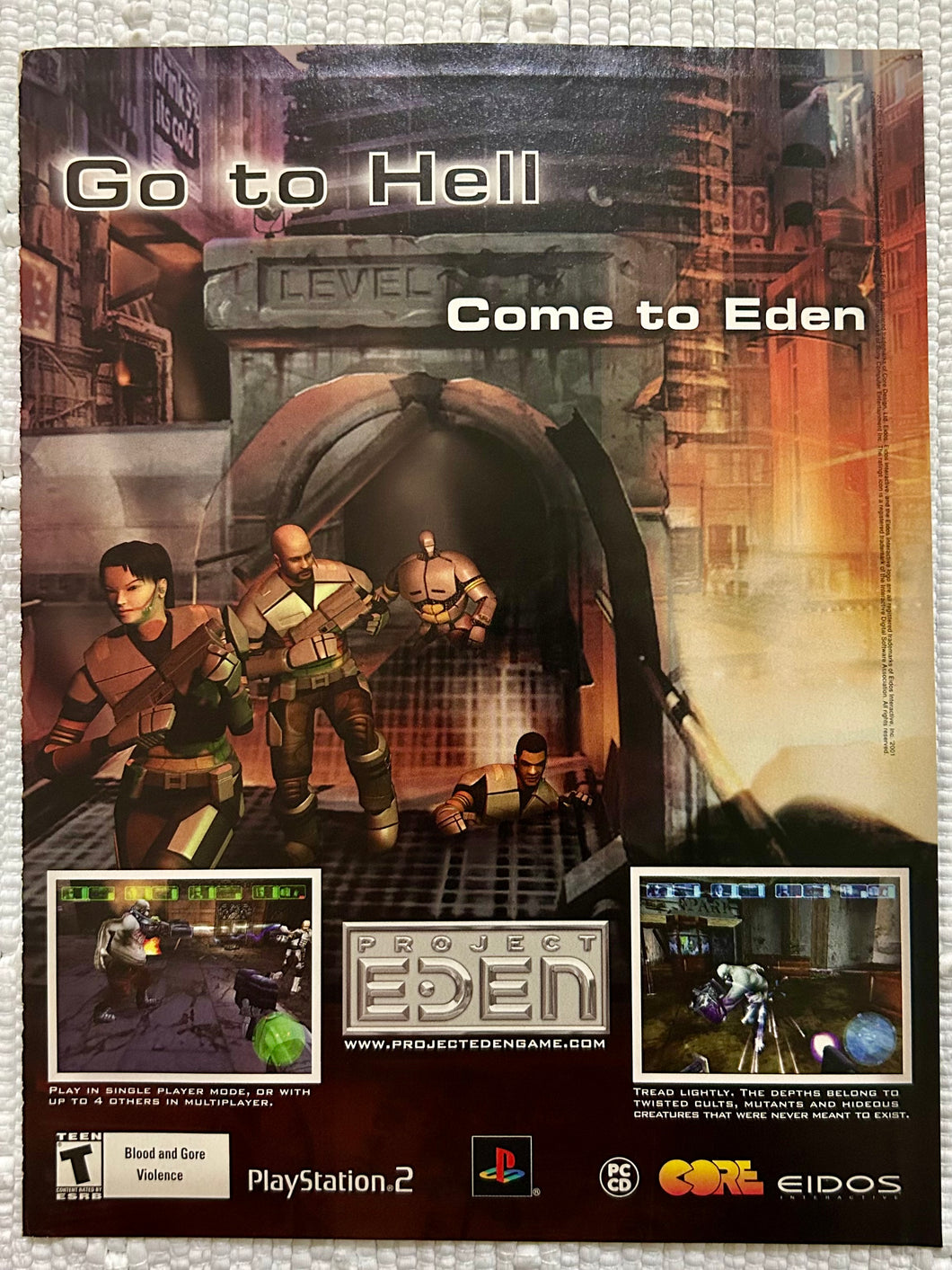 Project Eden - PS2 PC - Original Vintage Advertisement - Print Ads - Laminated A4 Poster