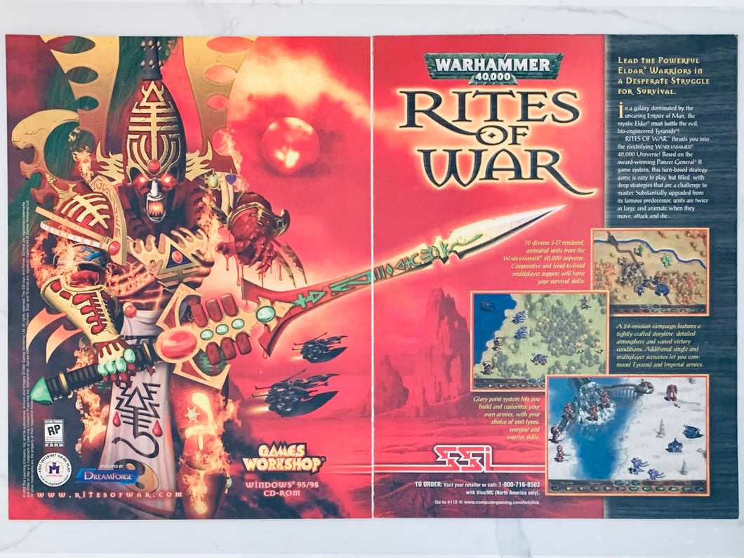 Warhammer 40,000: Rites of War - PC - Original Vintage Advertisement - Print Ads - Laminated A3 Poster