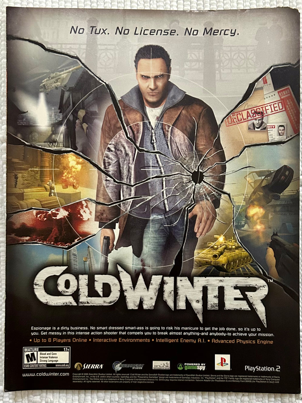 Cold Winter - PS2 - Original Vintage Advertisement - Print Ads - Laminated A4 Poster