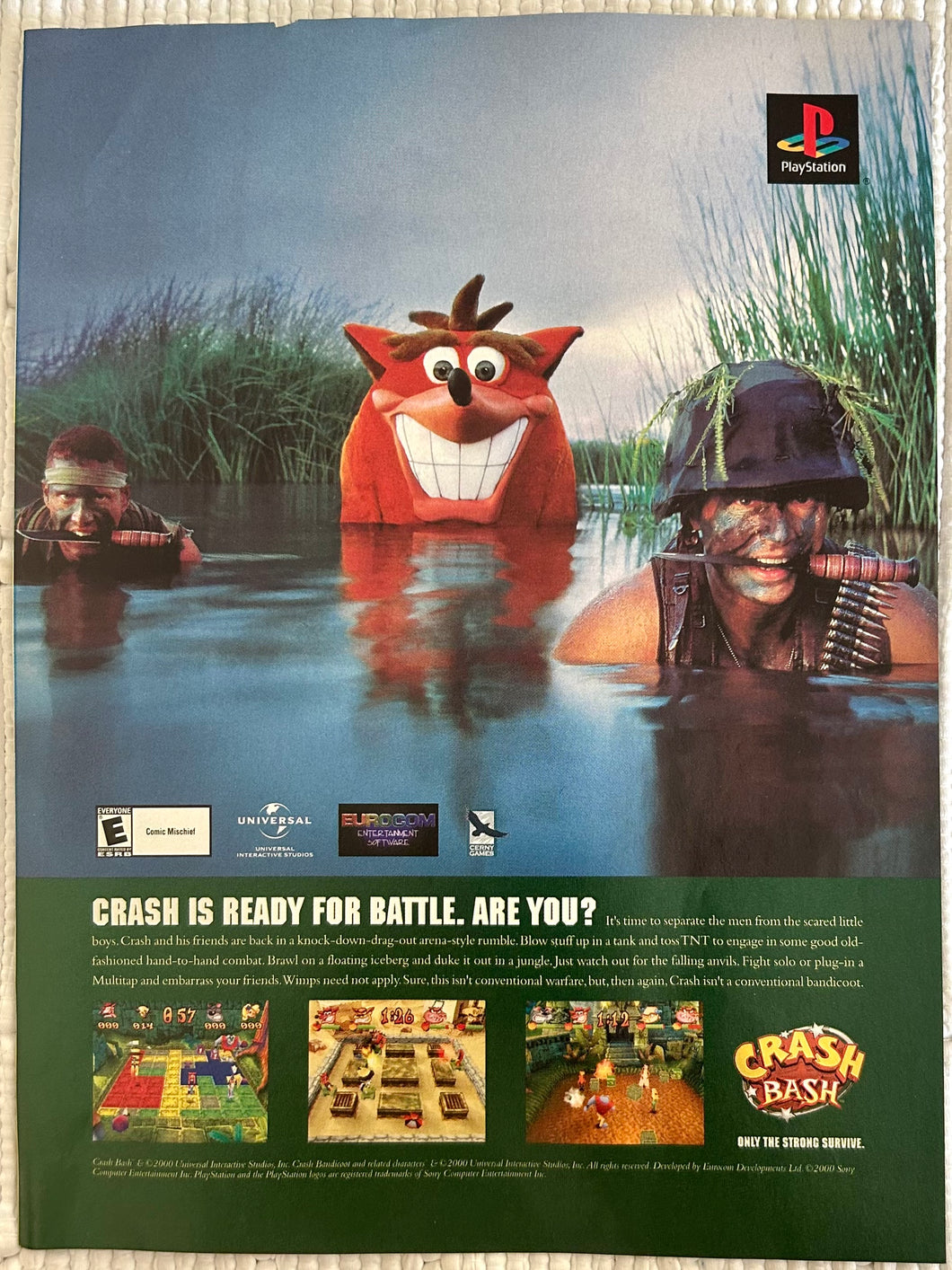 Crash Bash - PlayStation - Original Vintage Advertisement - Print Ads - Laminated A4 Poster