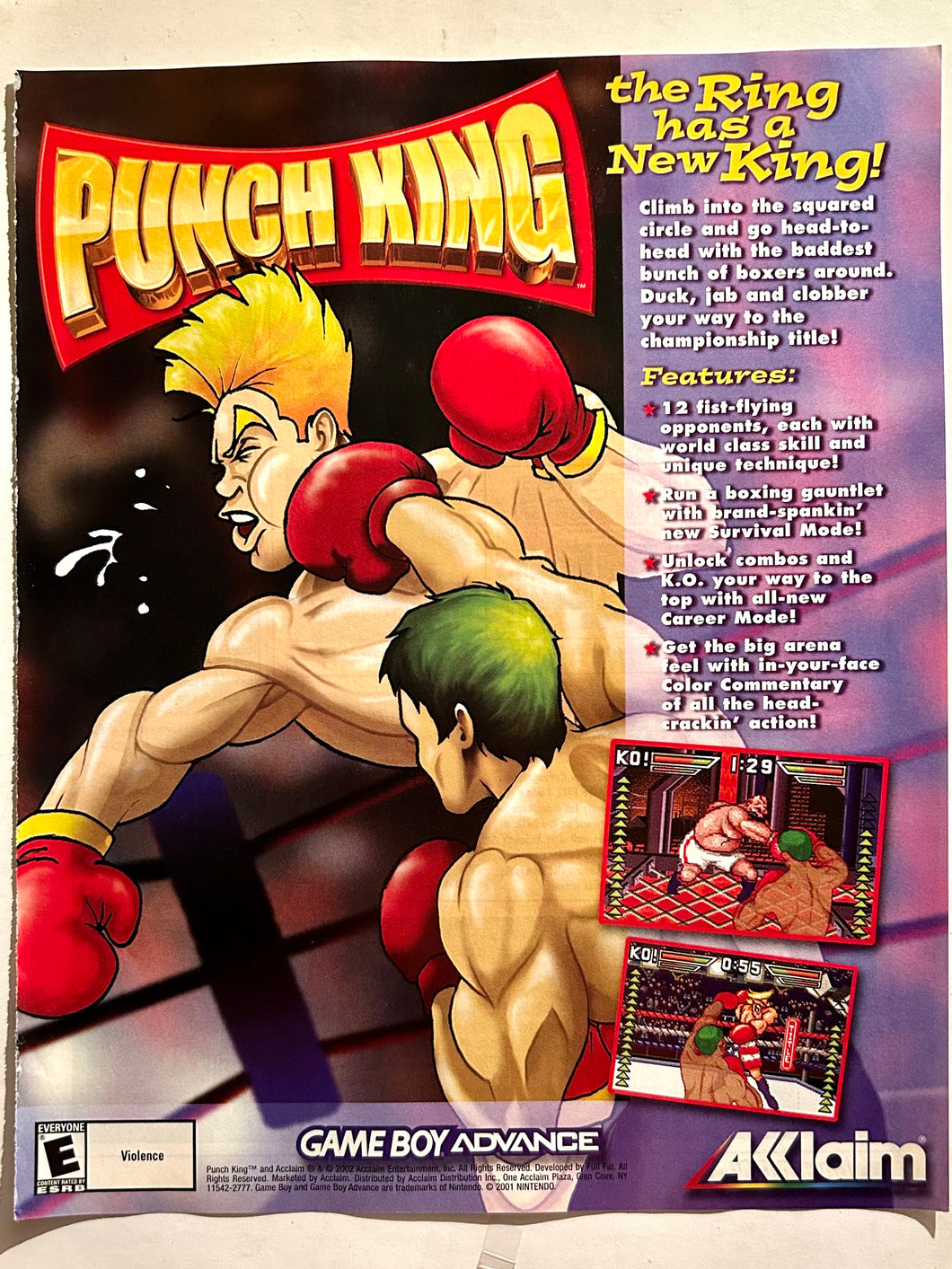 Punch King - GBA - Original Vintage Advertisement - Print Ads - Laminated A4 Poster