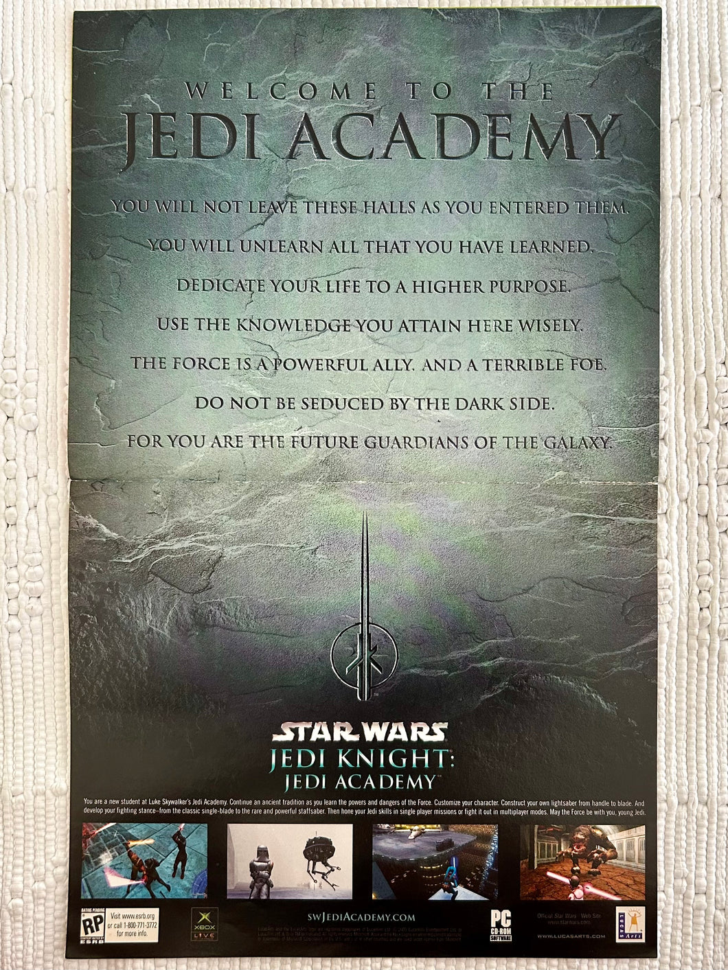 Star Wars Jedi Knight: Jedi Academy - Xbox PC - Original Vintage Advertisement - Print Ads - Laminated A3 Poster