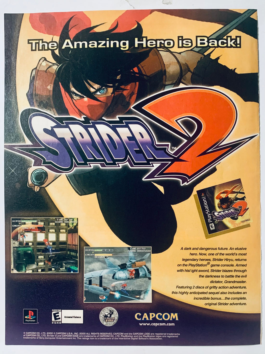 Strider 2 - PlayStation - Original Vintage Advertisement - Print Ads - Laminated A4 Poster