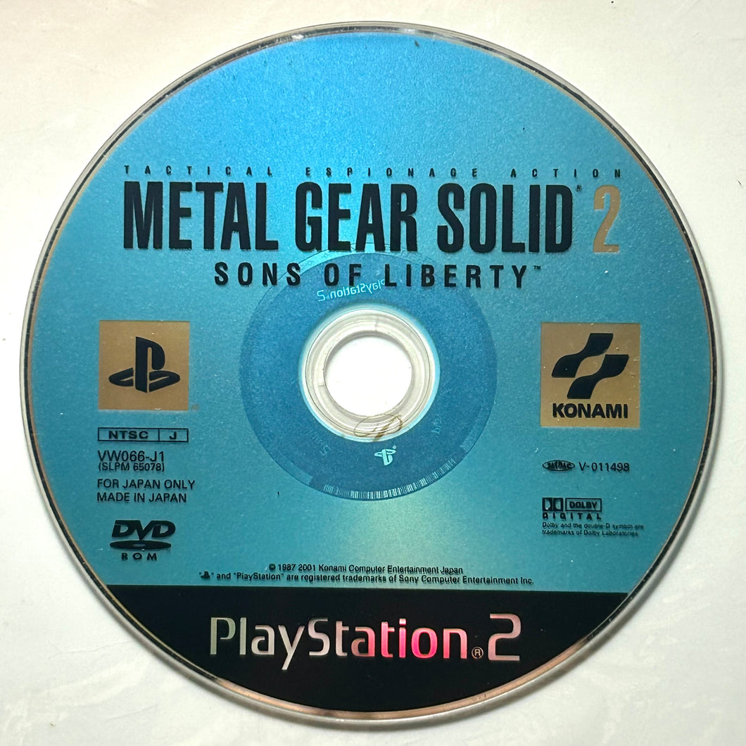 Metal Gear Solid 2: Sons of Liberty - PlayStation 2 - PS2 / PSTwo / PS3 - NTSC-JP - Disc (SLPM-65078)