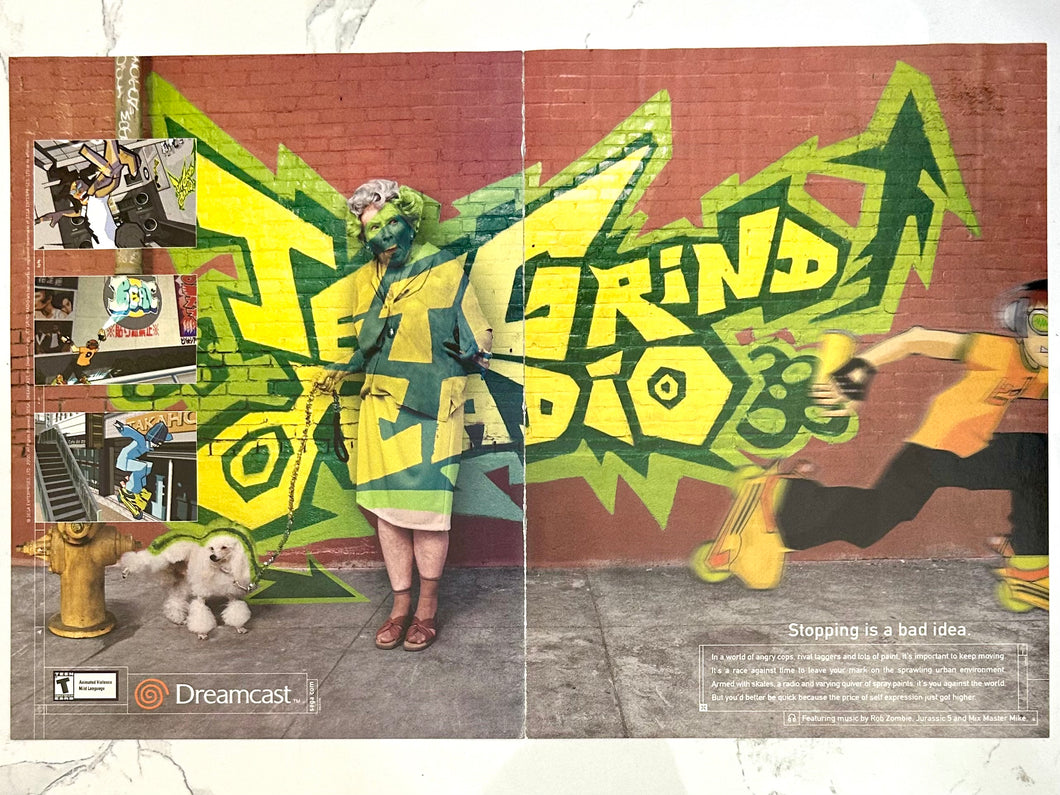 Jet Grind Radio - Dreamcast - Original Vintage Advertisement - Print Ads - Laminated A3 Poster