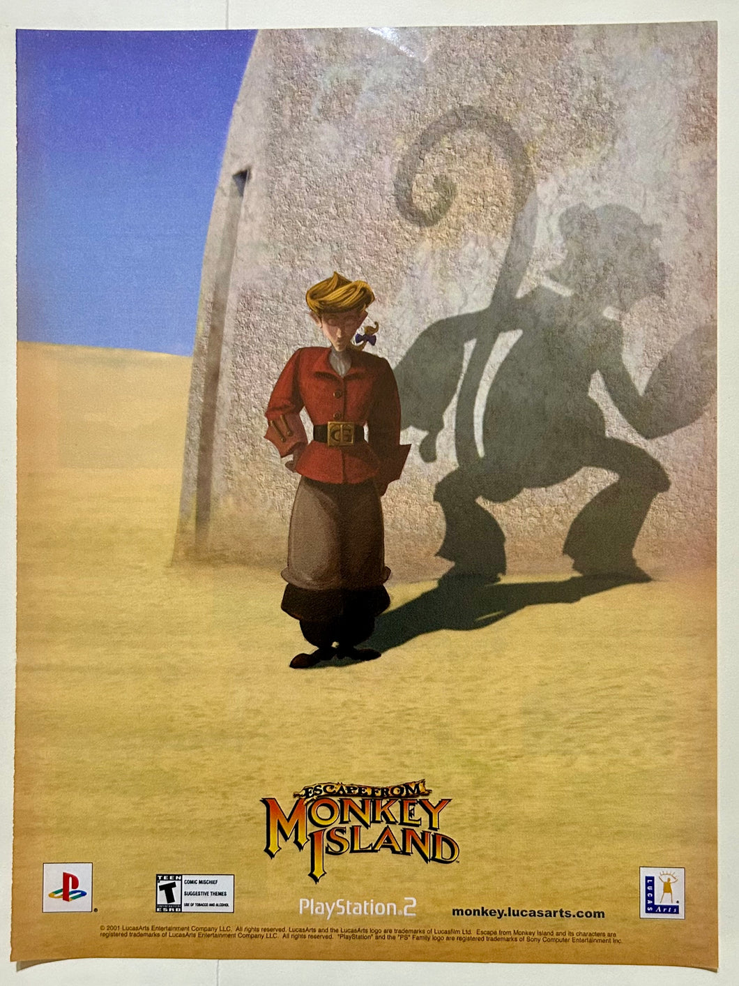 Escape from Monkey Island - PS2 - Original Vintage Advertisement - Print Ads - Laminated A4 Poster