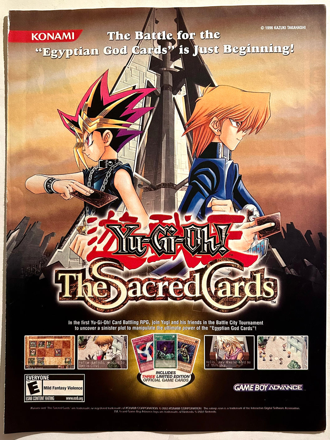 Yu-Gi-Oh! The Sacred Cards - GBA - Original Vintage Advertisement - Print Ads - Laminated A4 Poster