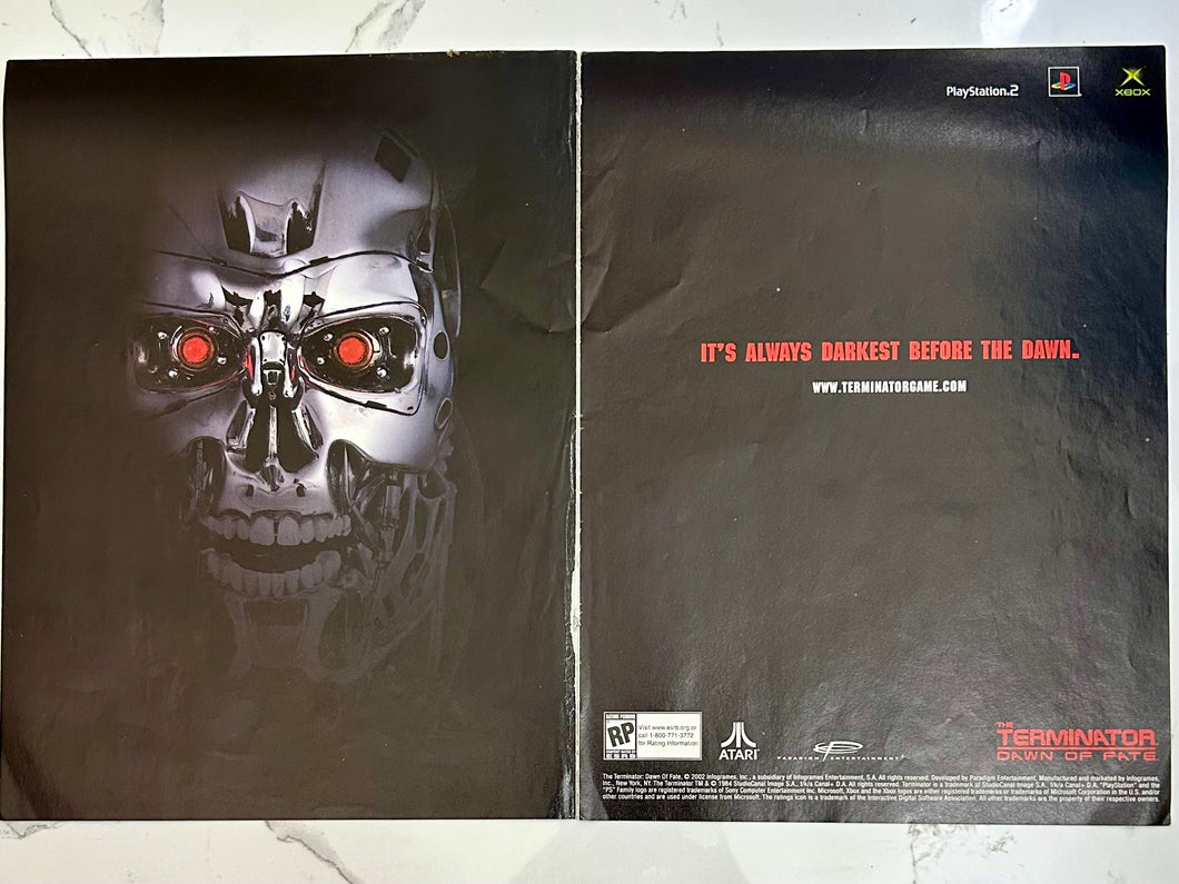 The Terminator: Dawn of Fate - PS2 Xbox - Original Vintage Advertisement - Print Ads - Laminated A3 Poster