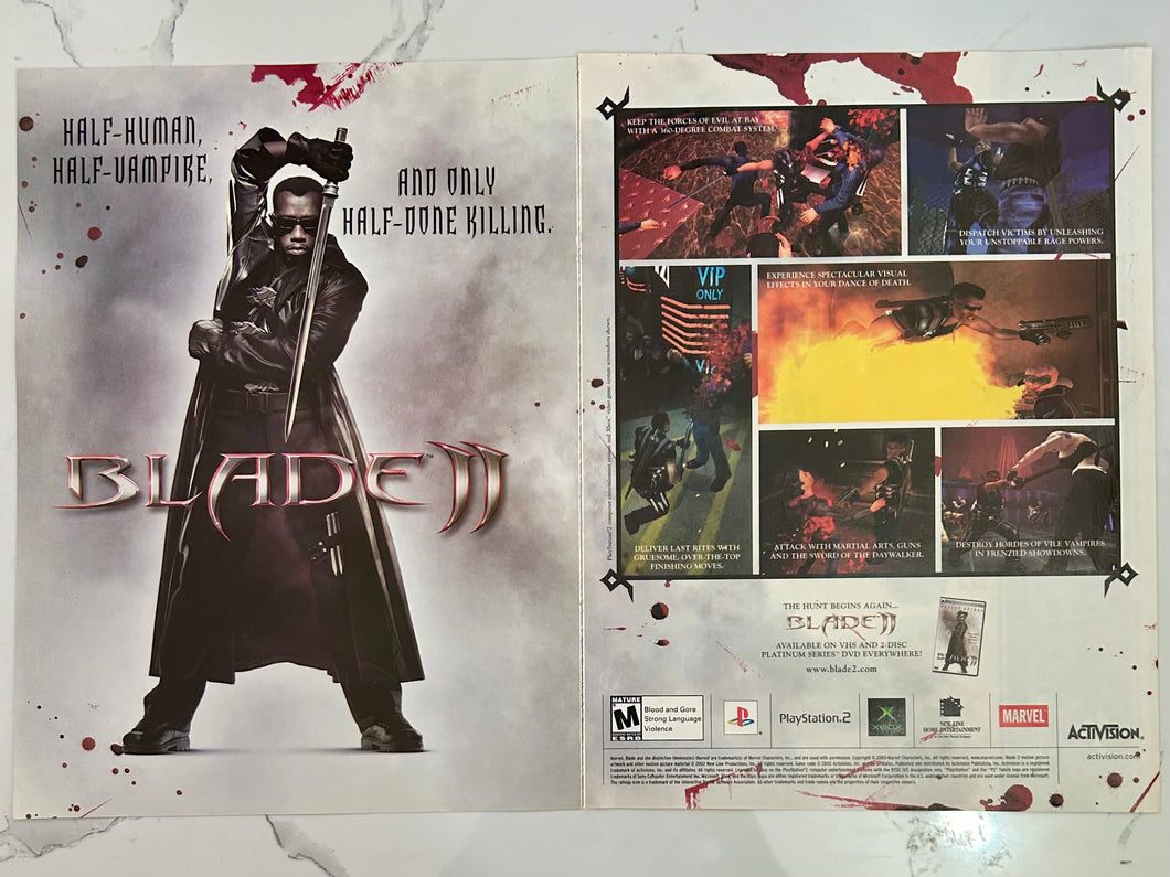 Blade II - PS2 Xbox - Original Vintage Advertisement - Print Ads - Laminated A3 Poster