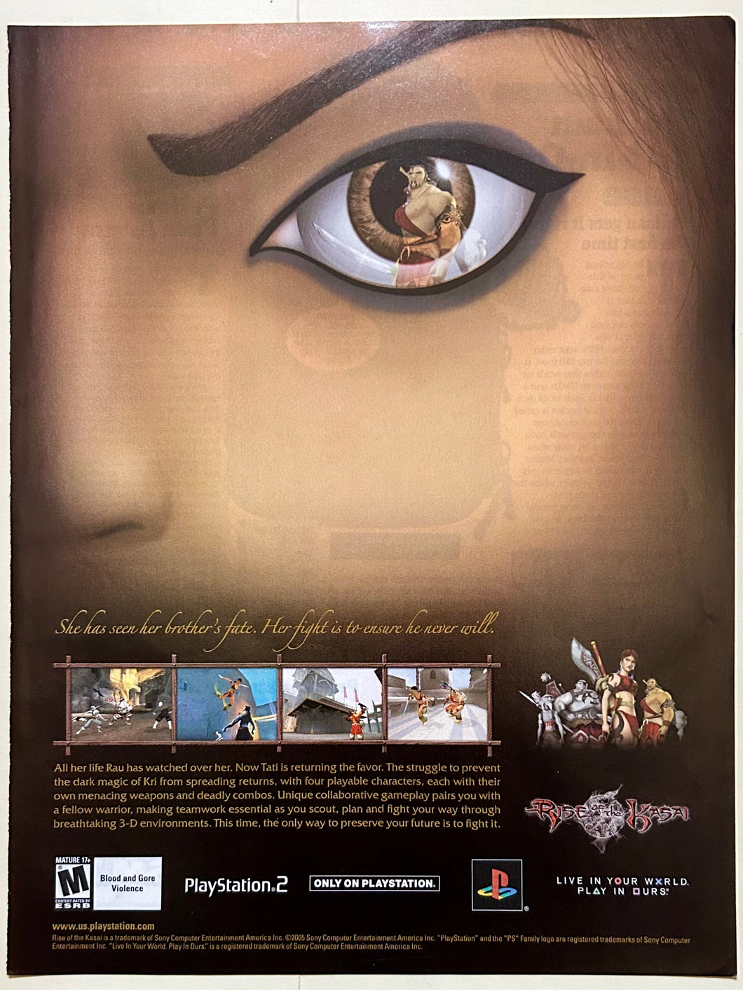 Rise of the Kasai - PS2 - Original Vintage Advertisement - Print Ads - Laminated A4 Poster