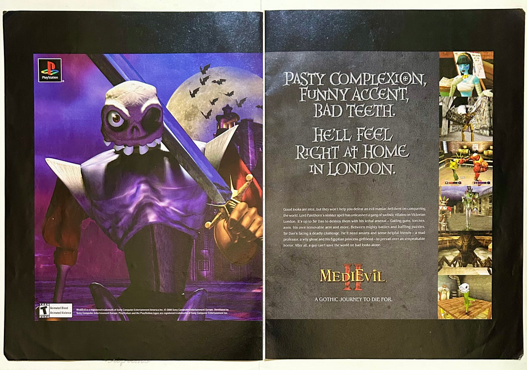 Medievil II - PlayStation - Original Vintage Advertisement - Print Ads - Laminated A3 Poster