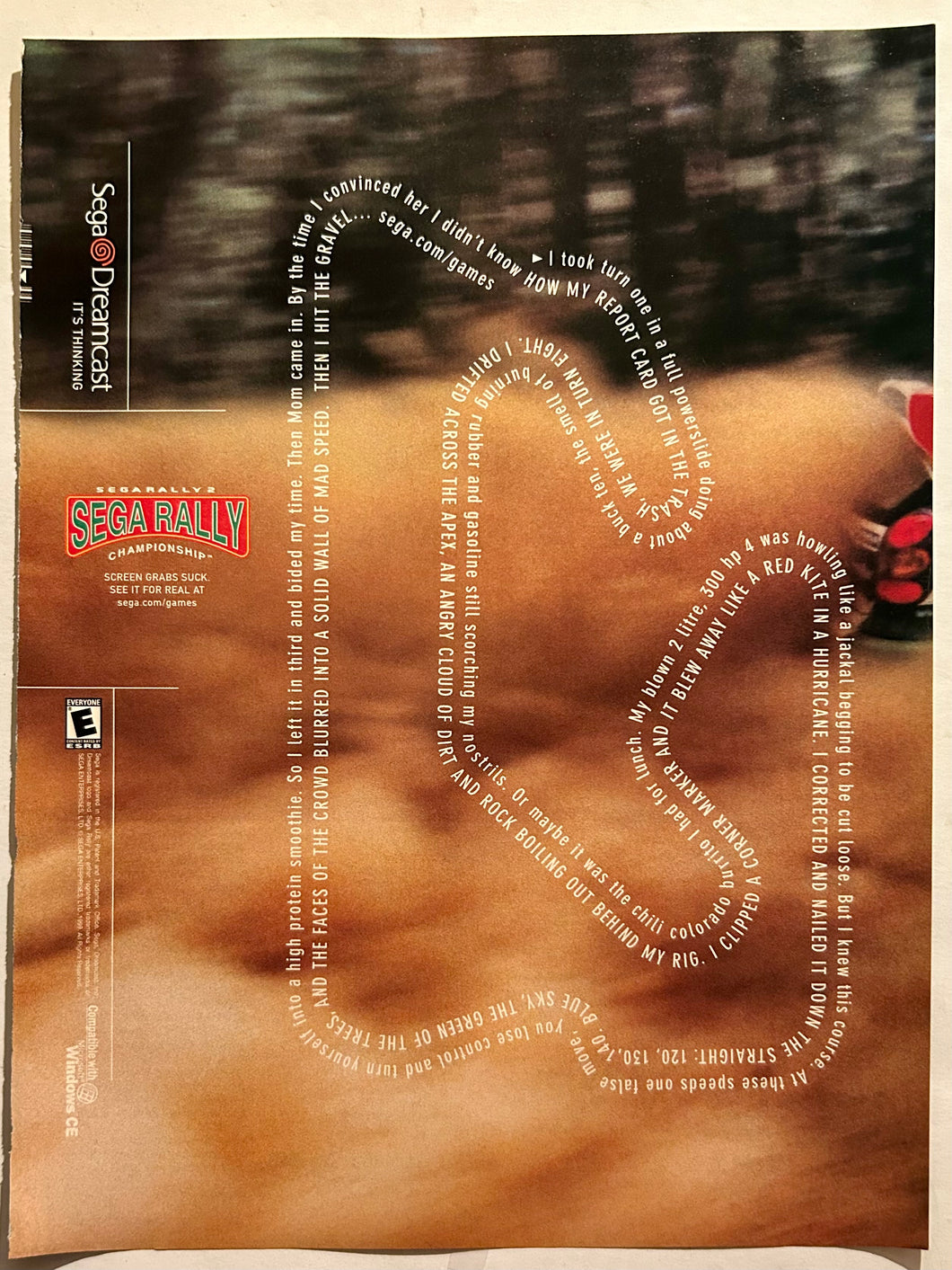 SEGA Rally 2 - Dreamcast - Original Vintage Advertisement - Print Ads - Laminated A4 Poster