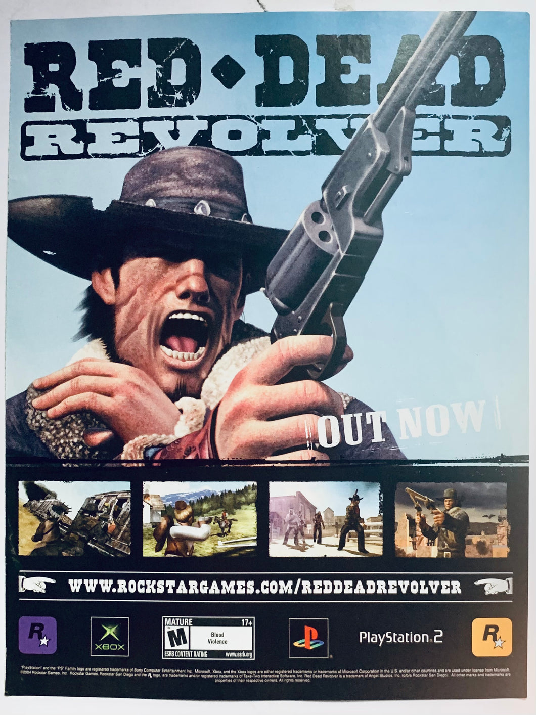 Red Dead Revolver - PS2 Xbox - Original Vintage Advertisement - Print Ads - Laminated A4 Poster