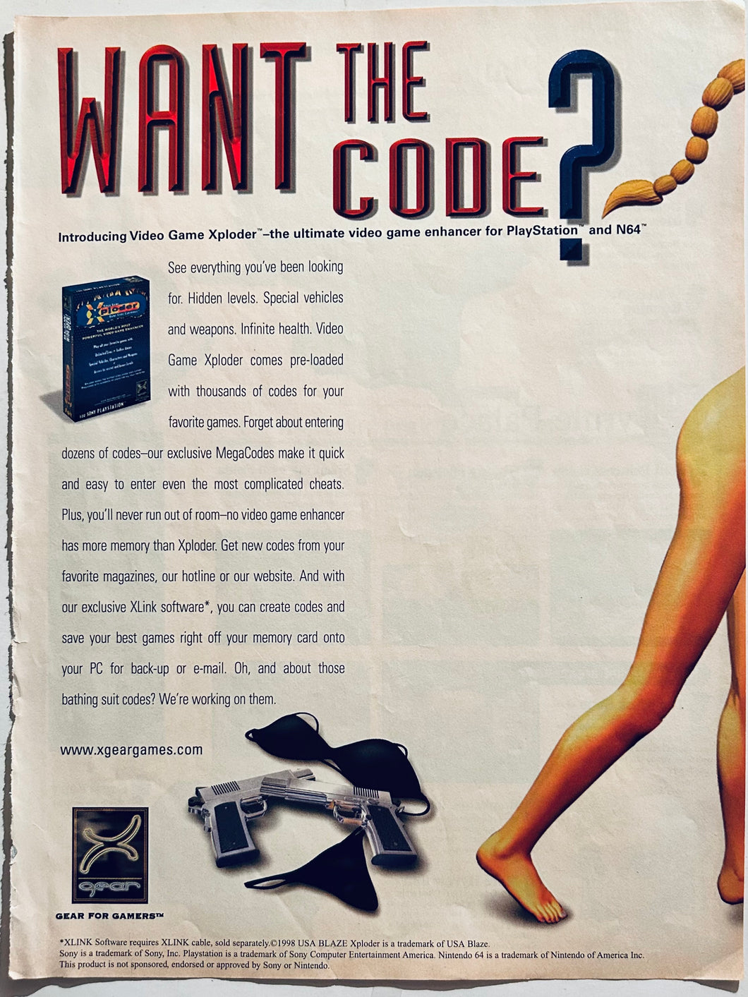 Video Game Xploder - PlayStation N64 - Original Vintage Advertisement - Print Ads - Laminated A4 Poster