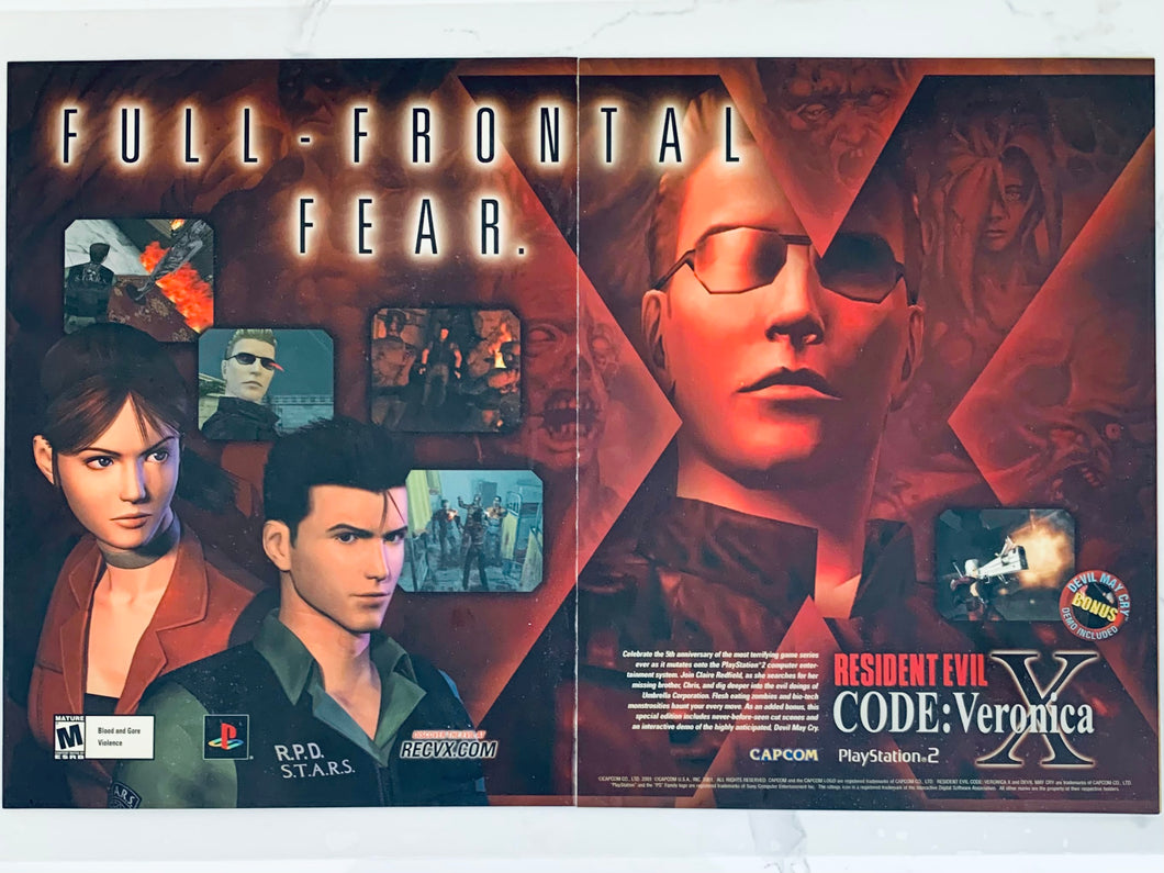 Resident Evil Code: Veronica X - PS2 - Original Vintage Advertisement - Print Ads - Laminated A3 Poster