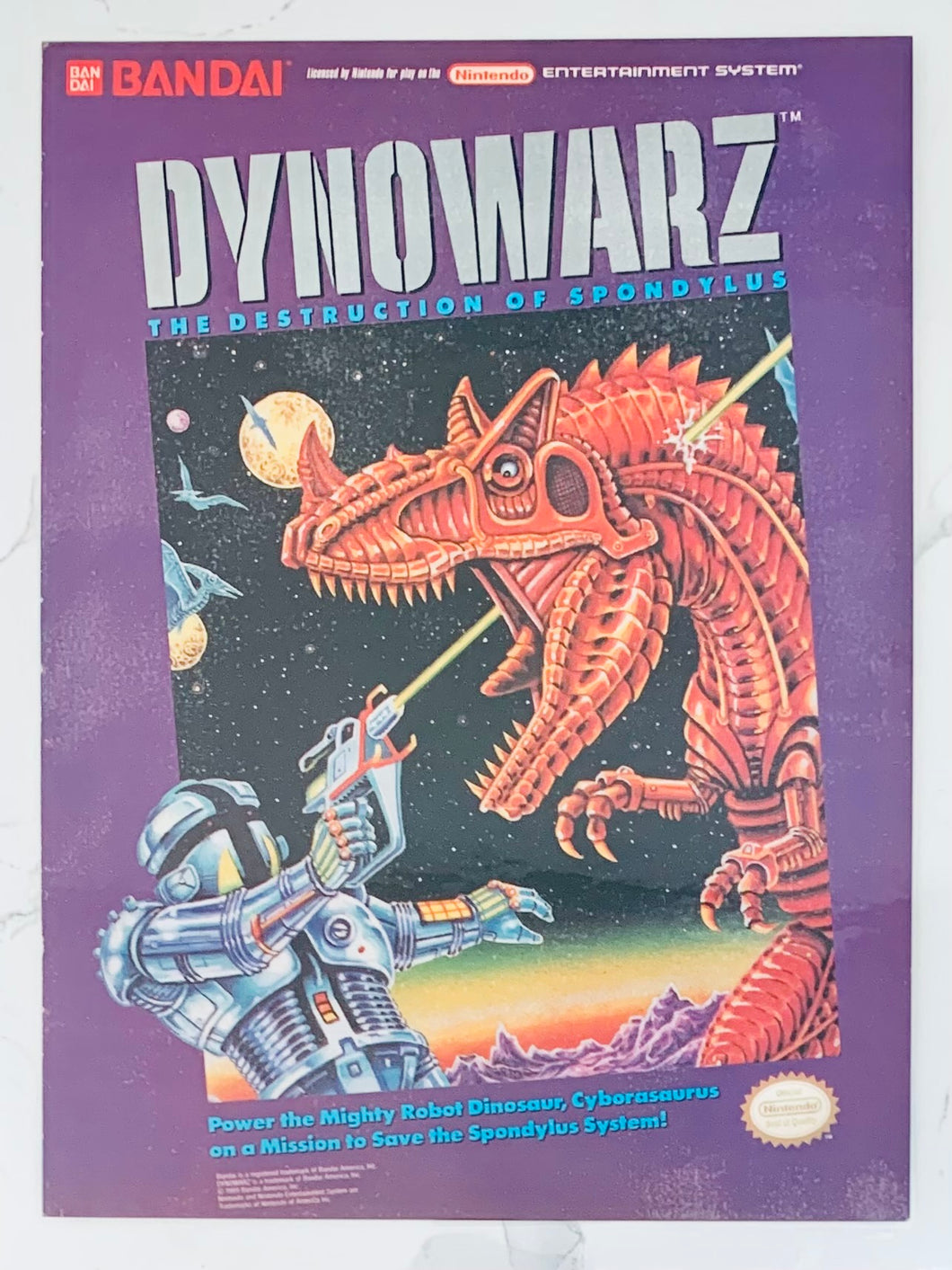 Dynowarz - Nintendo NES - Original Vintage Advertisement - Print Ads - Laminated A4 Poster