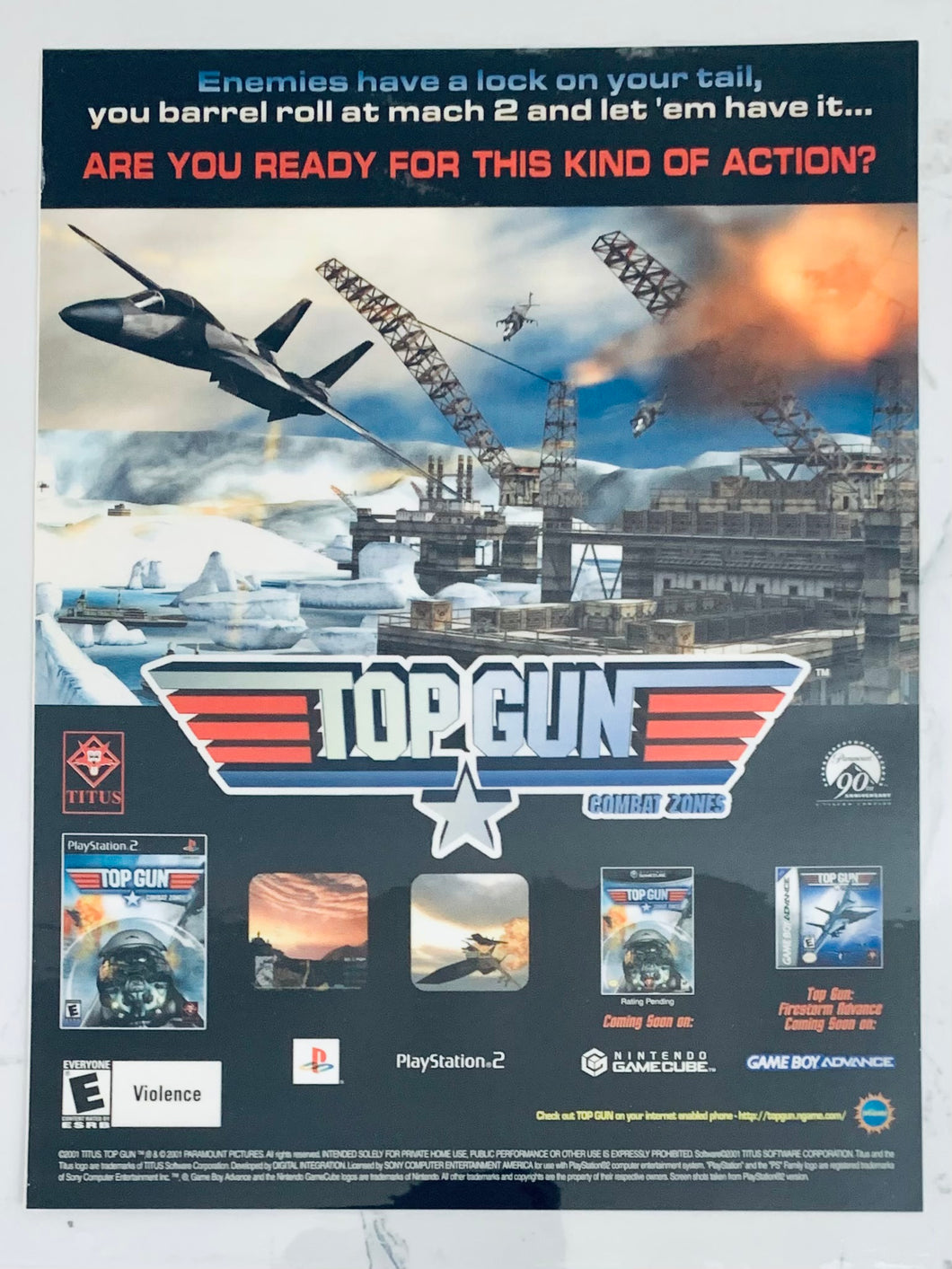 Top Gun: Combat Zones - PS2 NGC GBA - Original Vintage Advertisement - Print Ads - Laminated A4 Poster