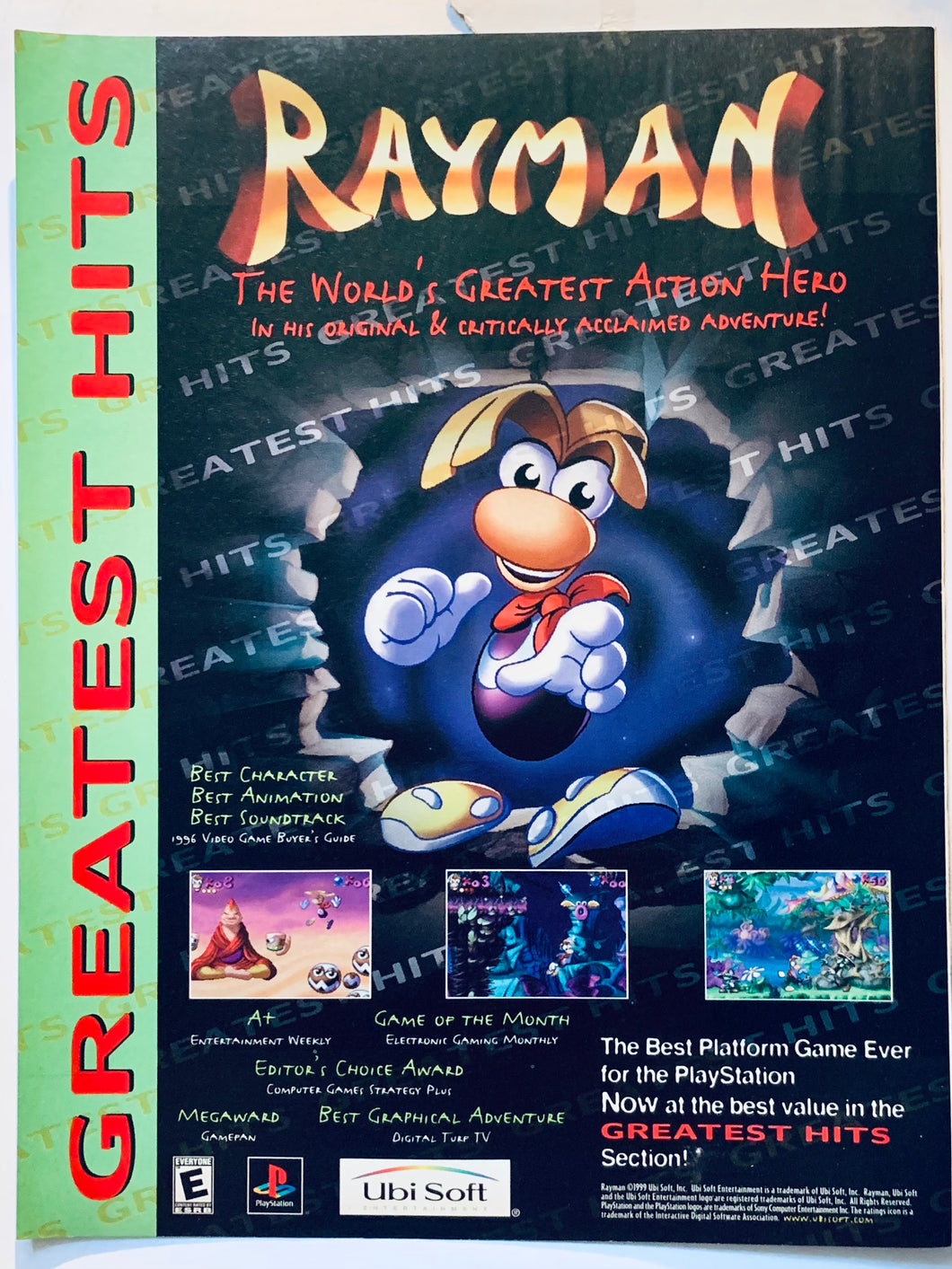 Rayman - PlayStation - Original Vintage Advertisement - Print Ads - Laminated A4 Poster