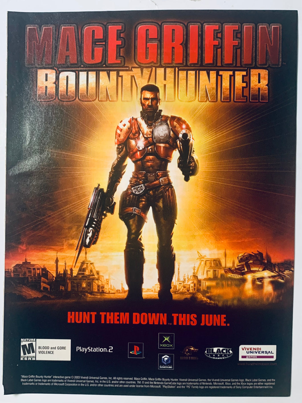 Mace Griffin Bounty Hunter - PS2 Xbox NTC - Original Vintage Advertisement - Print Ads - Laminated A4 Poster