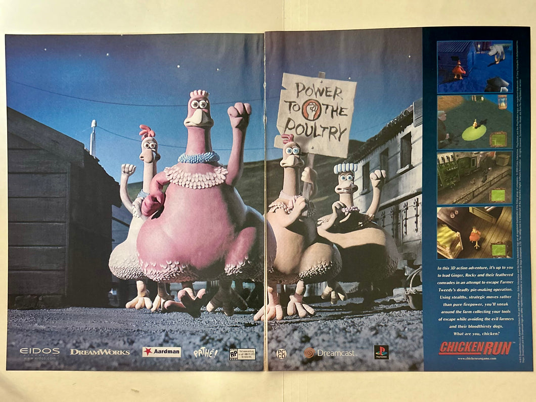 Chicken Run - PlayStation Dreamcast - Original Vintage Advertisement - Print Ads - Laminated A3 Poster