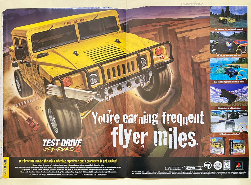 Test Drive: Off-Road 2 - PlayStation - Original Vintage Advertisement - Print Ads - Laminated A3 Poster