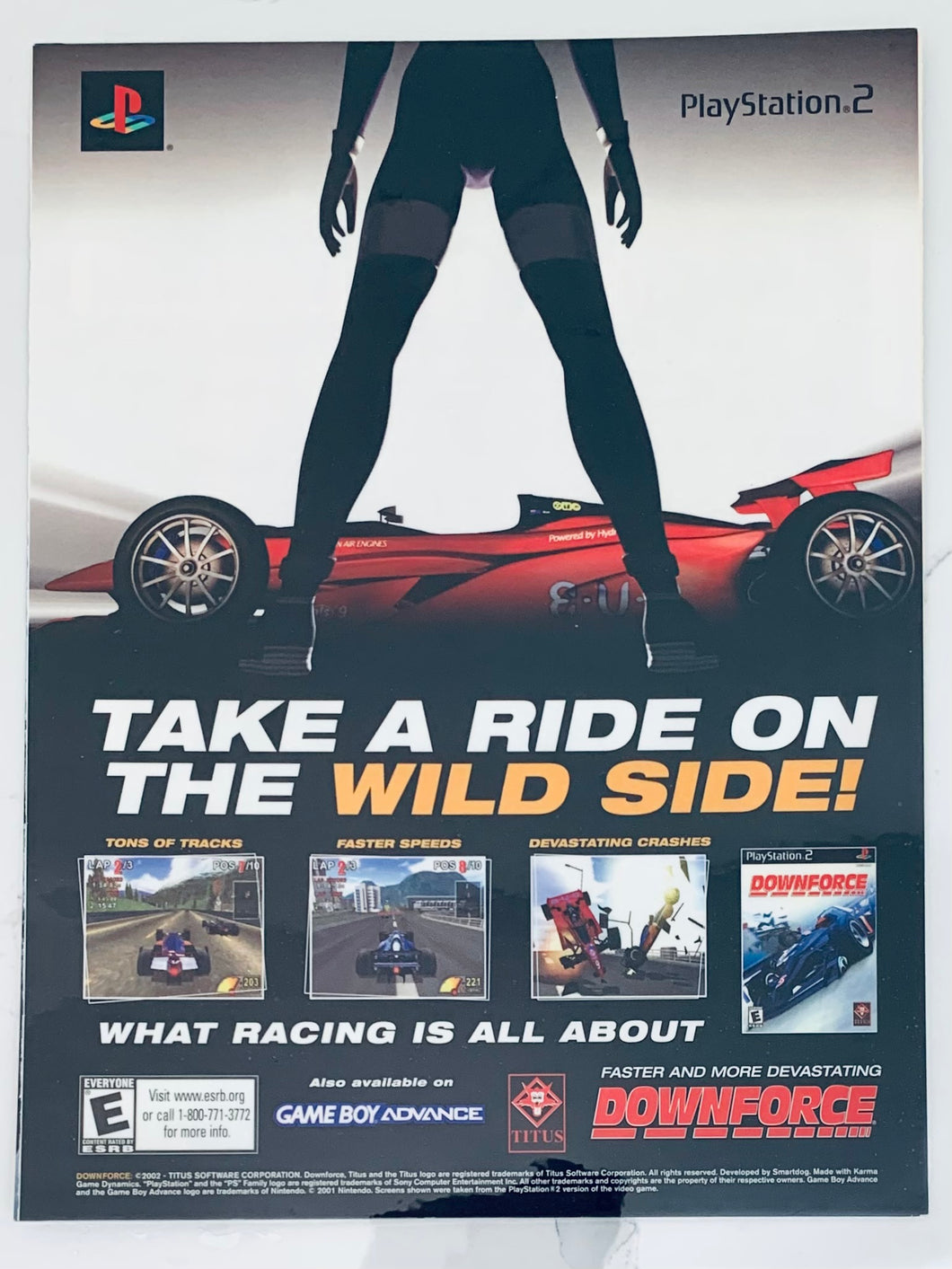 Downforce - PS2 GBA - Original Vintage Advertisement - Print Ads - Laminated A4 Poster