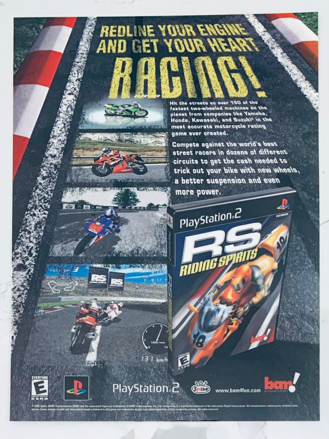 RS: Riding Spirits - PS2 - Original Vintage Advertisement - Print Ads - Laminated A4 Poster