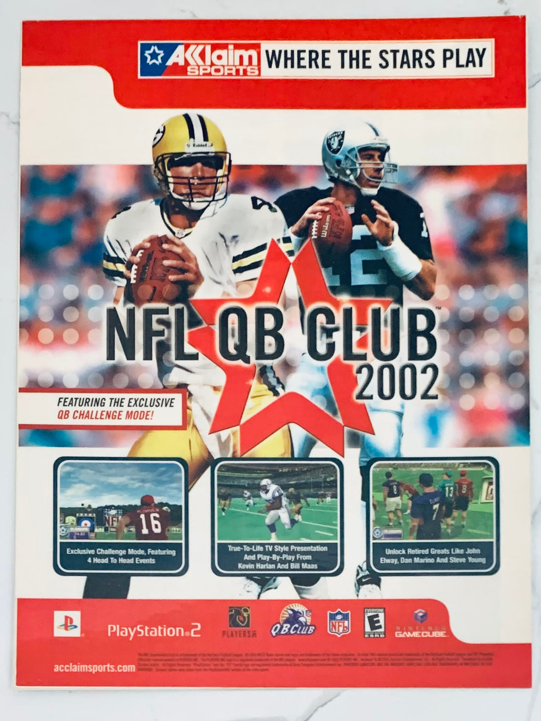 NFL QB Club 2002 - PS2 NGC - Original Vintage Advertisement - Print Ads - Laminated A4 Poster