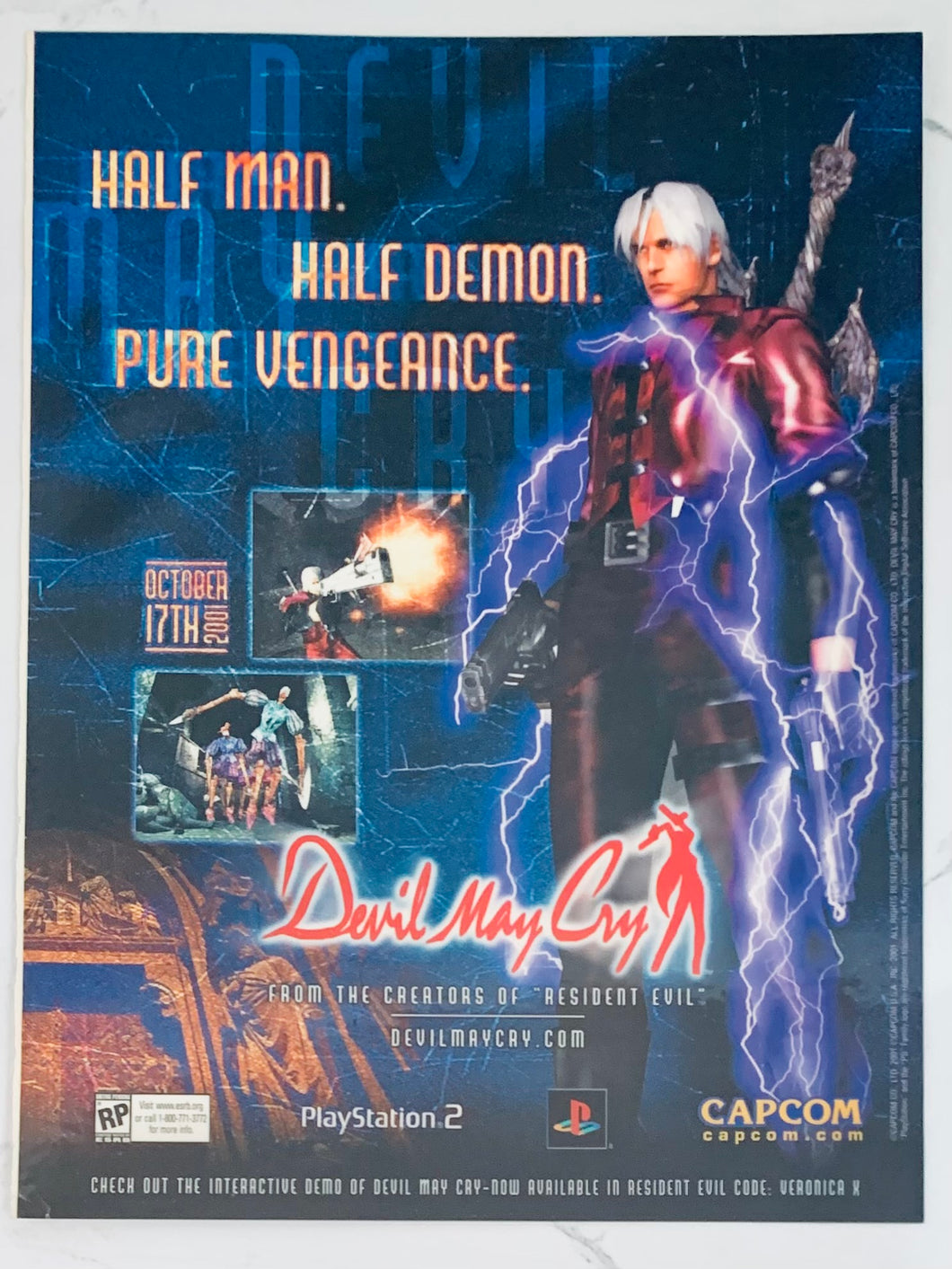 Devil May Cry - PS2 - Original Vintage Advertisement - Print Ads - Laminated A4 Poster