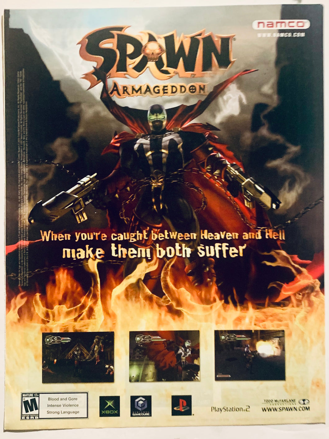 Spawn: Armageddon - PS2 NGC Xbox - Original Vintage Advertisement - Print Ads - Laminated A4 Poster