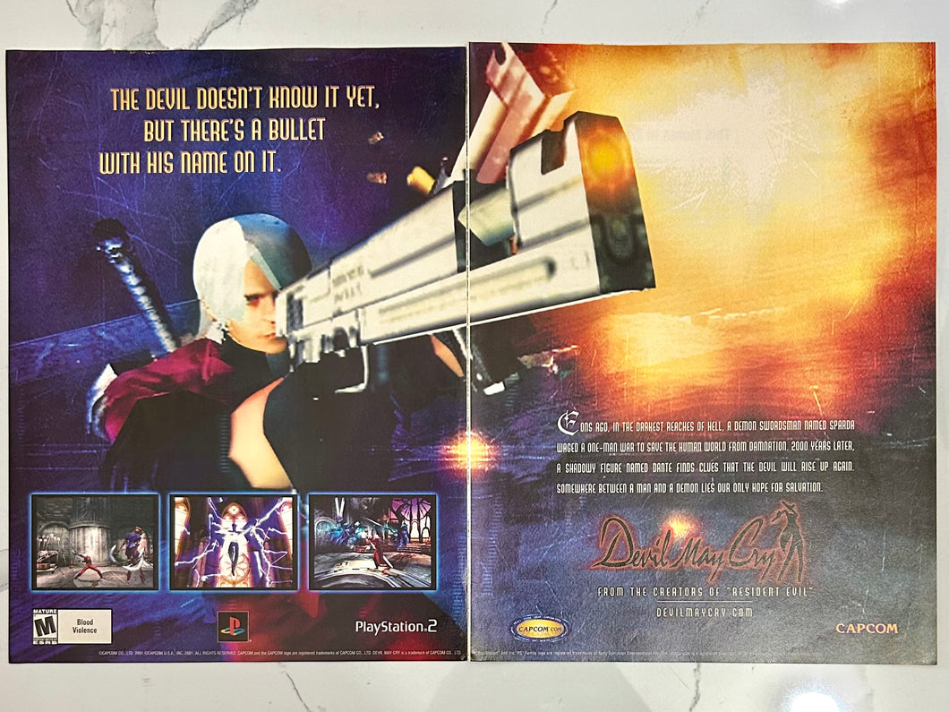 Devil May Cry - PS2 - Original Vintage Advertisement - Print Ads - Laminated A3 Poster