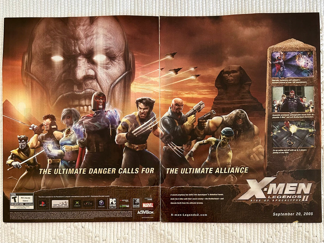 X-Men Legends II: Rise of Apocalypse - PS2 Xbox - Original Vintage Advertisement - Print Ads - Laminated A3 Poster