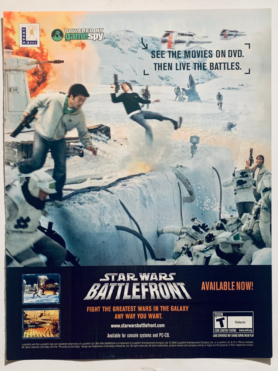 Star Wars: Battefront - PS2 Xbox PC - Original Vintage Advertisement - Print Ads - Laminated A4 Poster