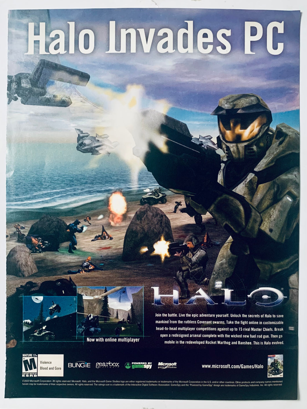 Halo - Xbox PC - Original Vintage Advertisement - Print Ads - Laminated A4 Poster