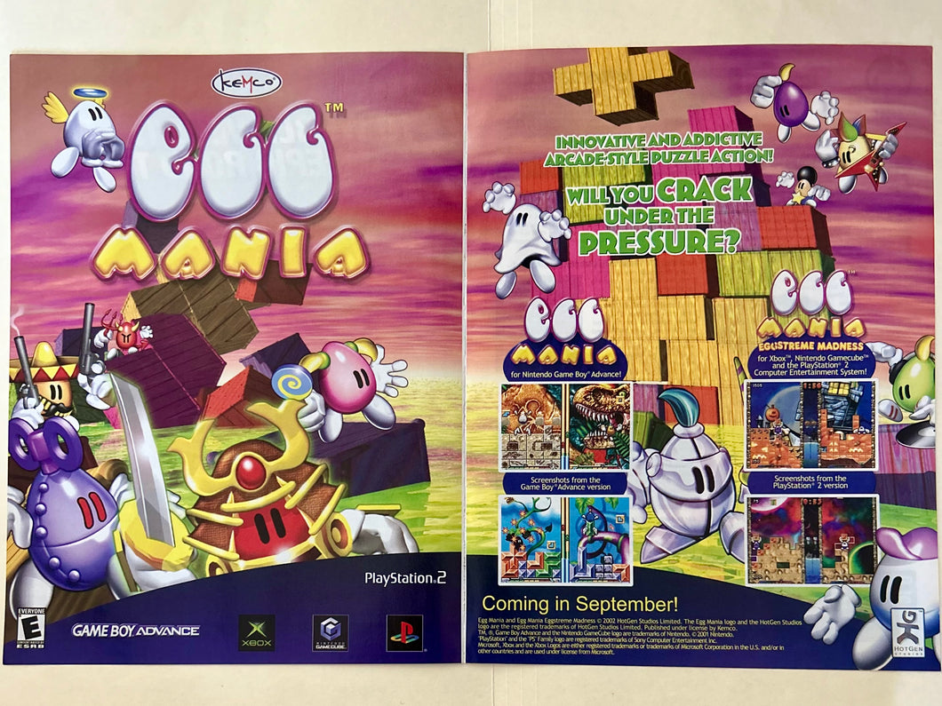 Egg Mania: Eggstreme Madness - PS2 Xbox NGC GBA- Original Vintage Advertisement - Print Ads - Laminated A3 Poster