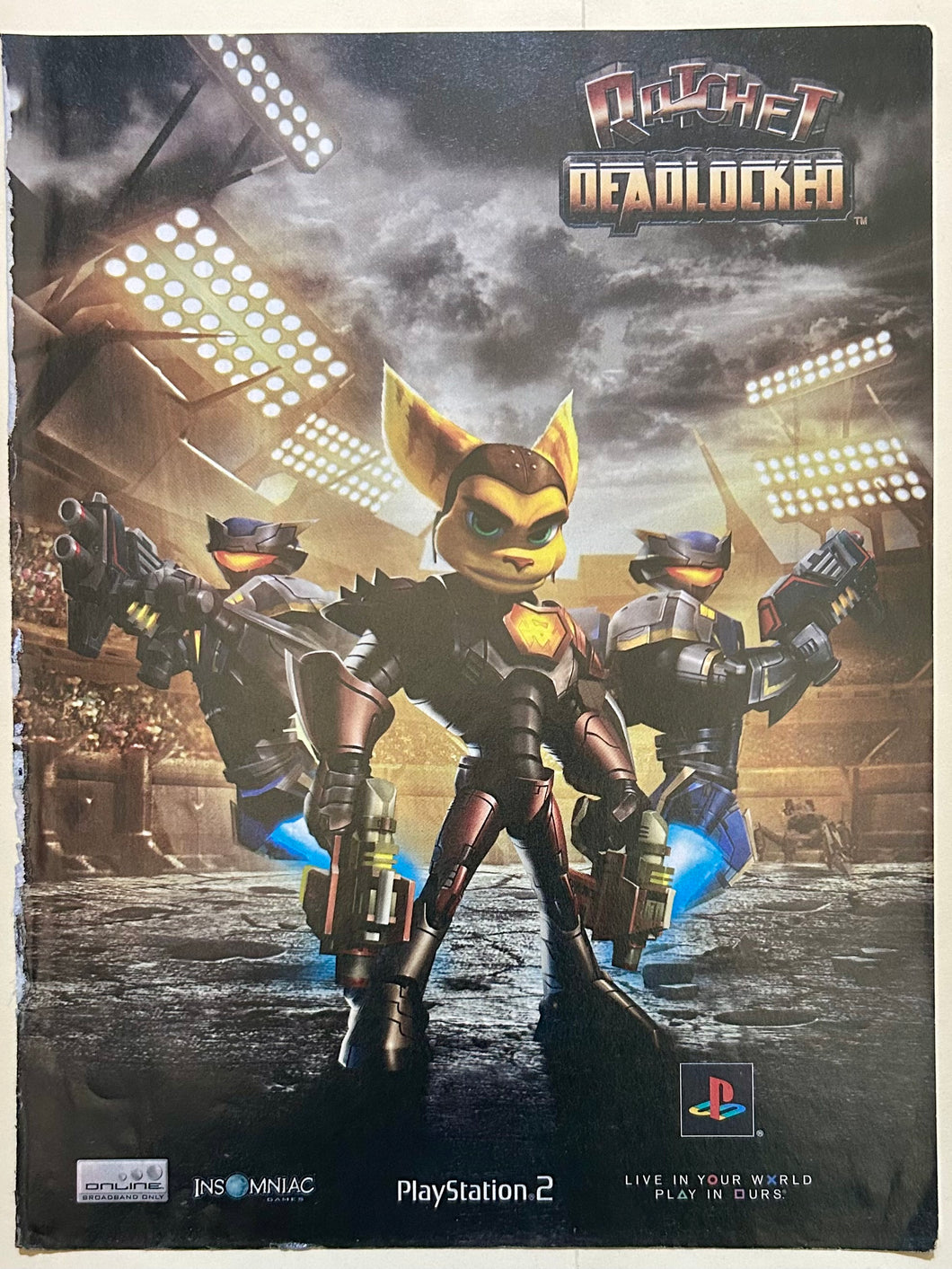 Ratchet: Deadlocked - PS2 - Original Vintage Advertisement - Print Ads - Laminated A4 Poster