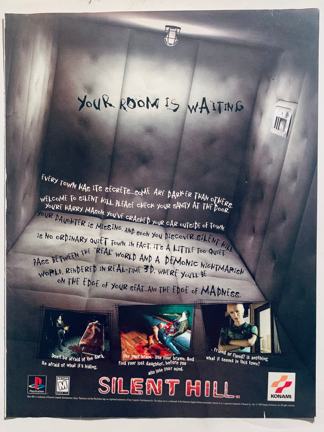 Silent Hill - PlayStation - Original Vintage Advertisement - Print Ads - Laminated A4 Poster