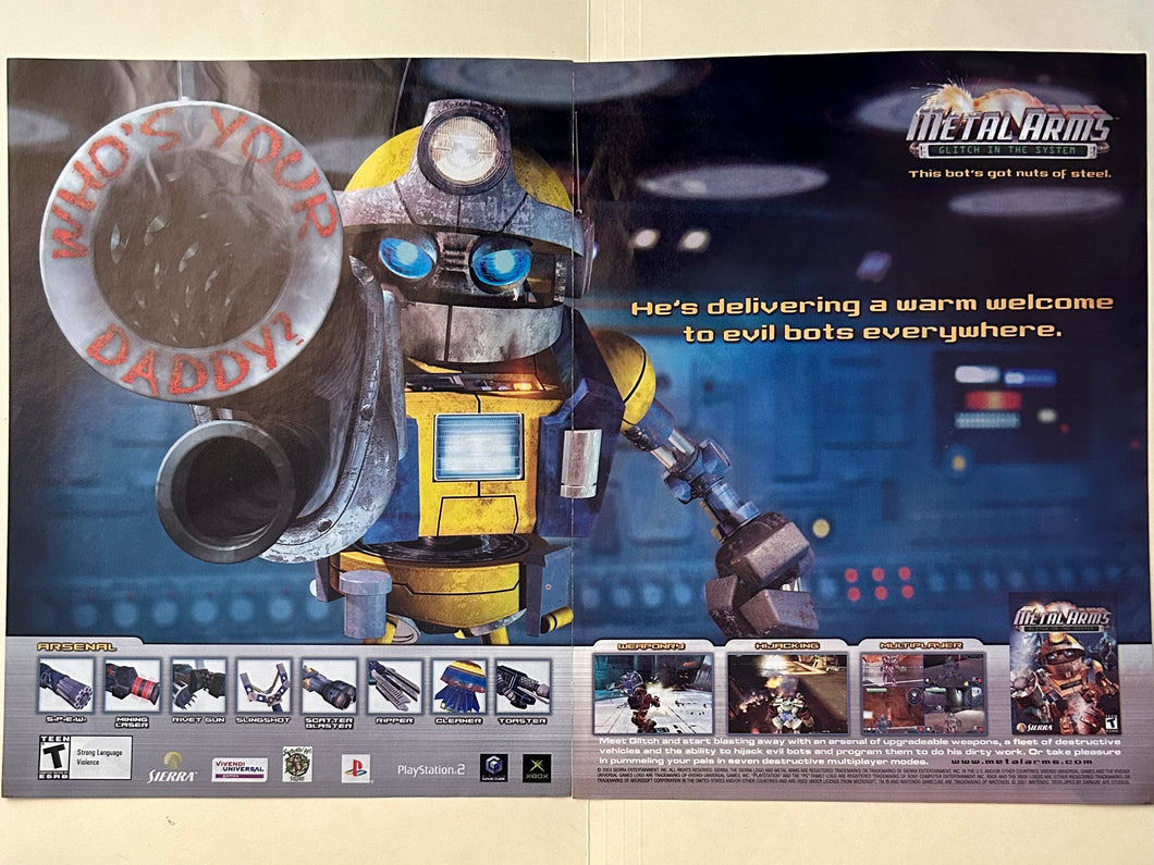 Metal Arms: A Glitch In The System - PS2 Xbox NGC - Original Vintage Advertisement - Print Ads - Laminated A3 Poster