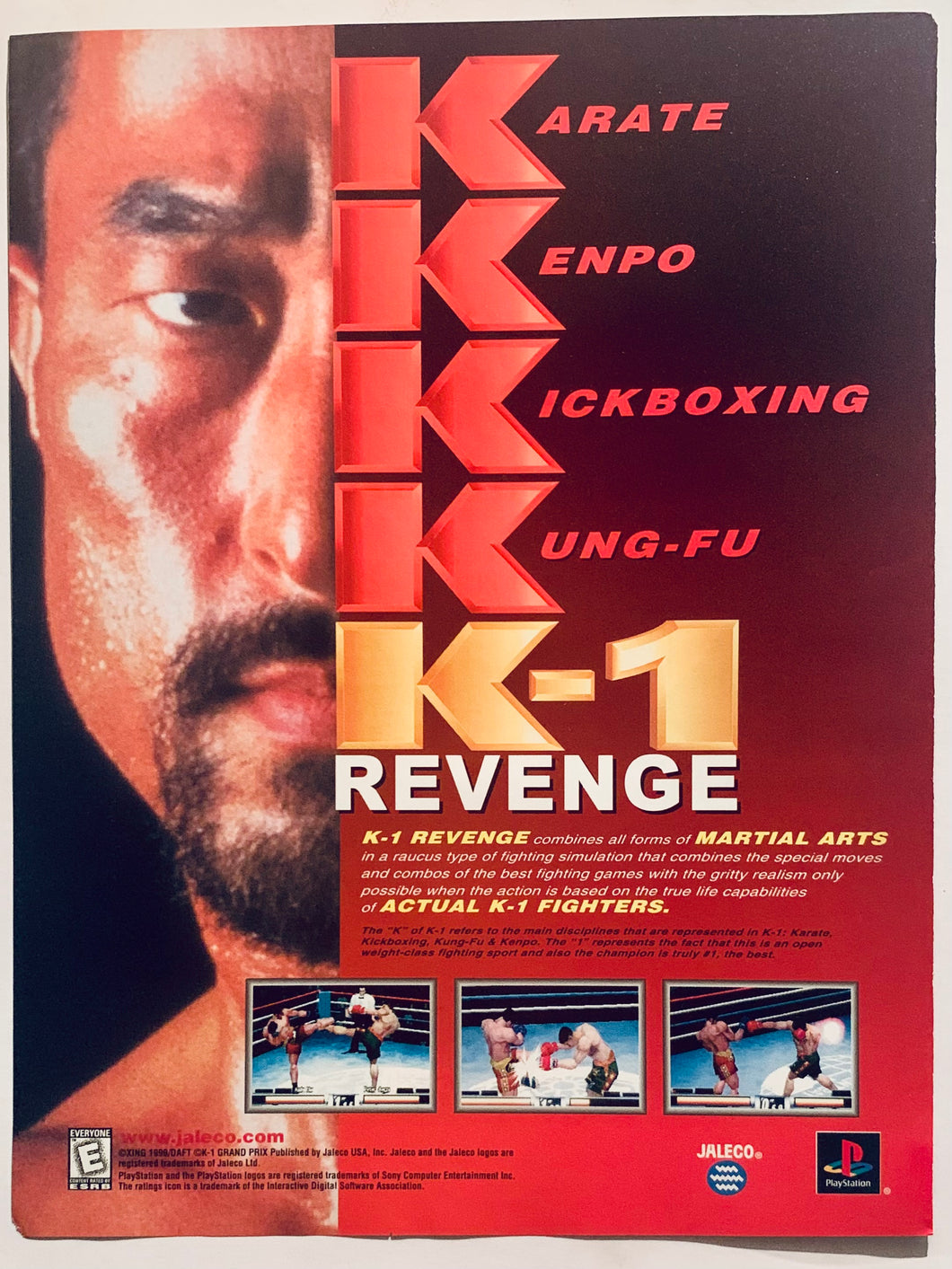 K-1 Revenge - PlayStation - Original Vintage Advertisement - Print Ads - Laminated A4 Poster