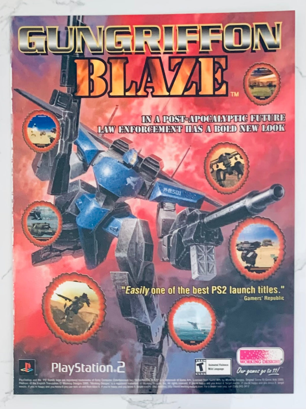 Gungriffon Blaze - PS2 - Original Vintage Advertisement - Print Ads - Laminated A4 Poster