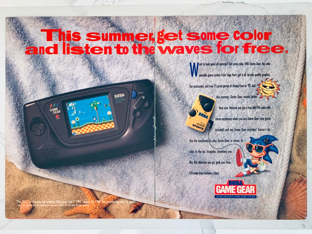 SEGA Game Gear - Original Vintage Advertisement - Print Ads - Laminated A3 Poster