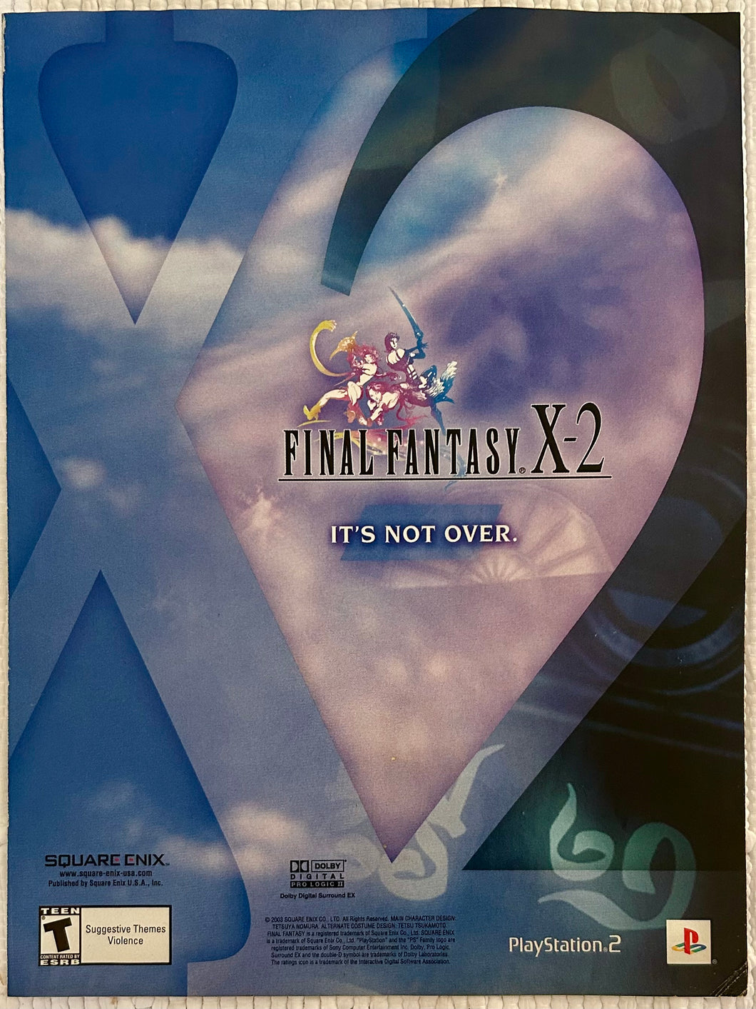 Final Fantasy X-2 - PS2 - Original Vintage Advertisement - Print Ads - Laminated A4 Poster