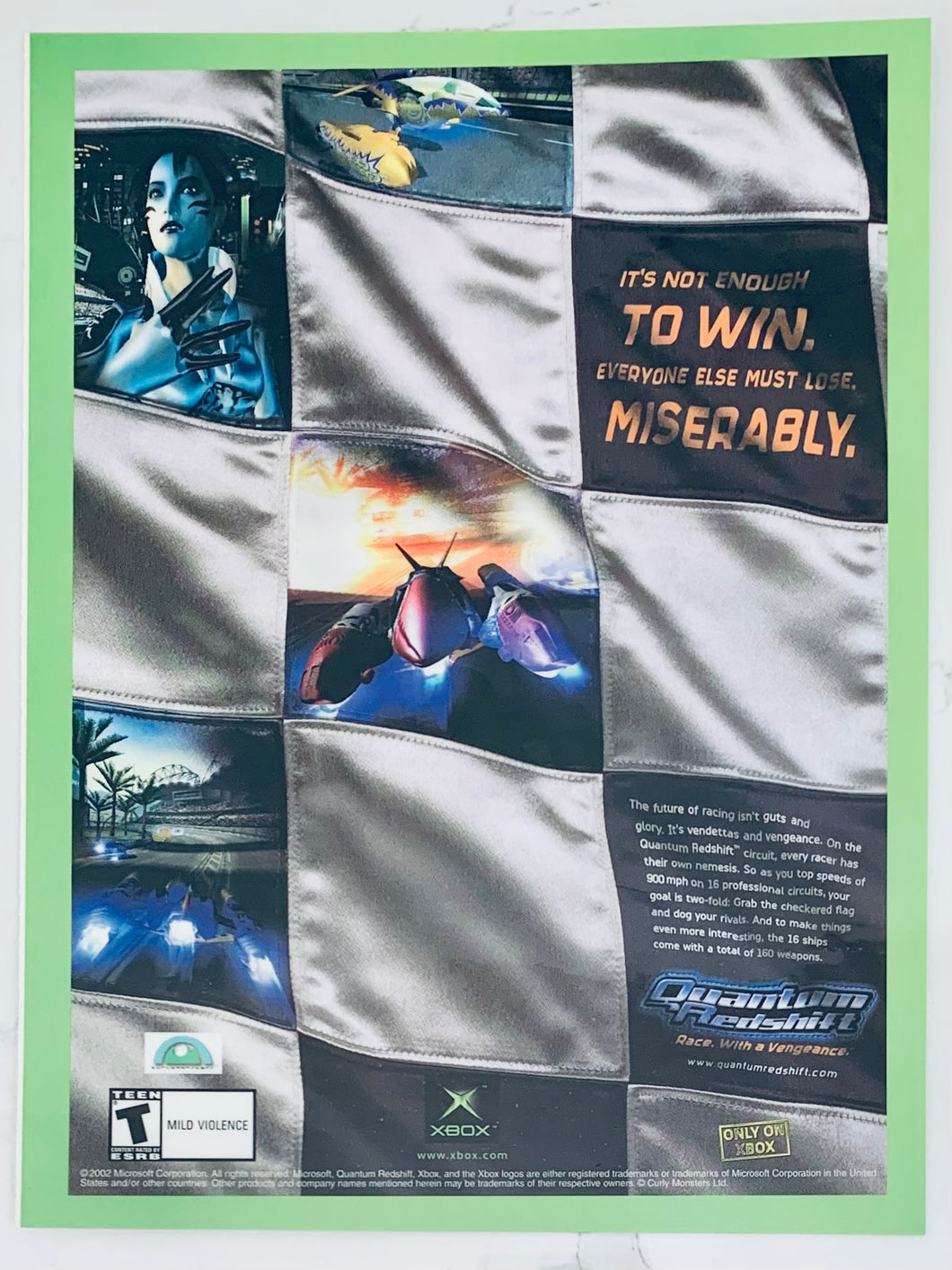 Quantum Redshift - Xbox - Original Vintage Advertisement - Print Ads - Laminated A4 Poster