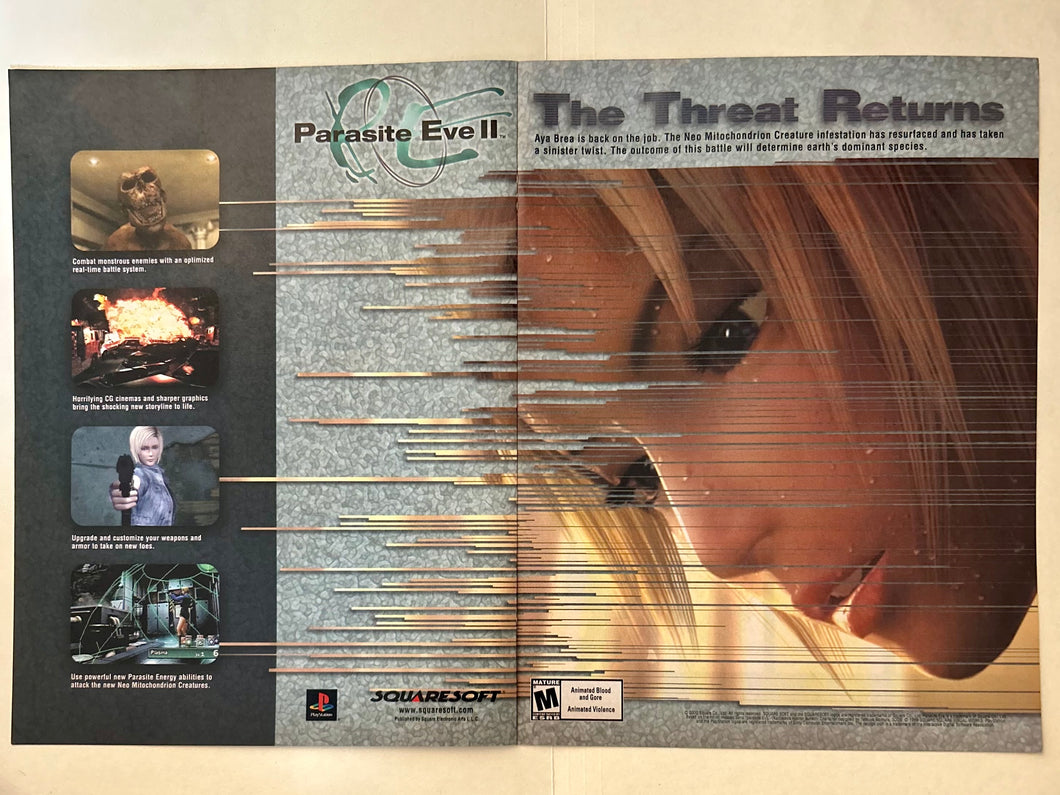 Parasite Eve II - PlayStation - Original Vintage Advertisement - Print Ads - Laminated A3 Poster