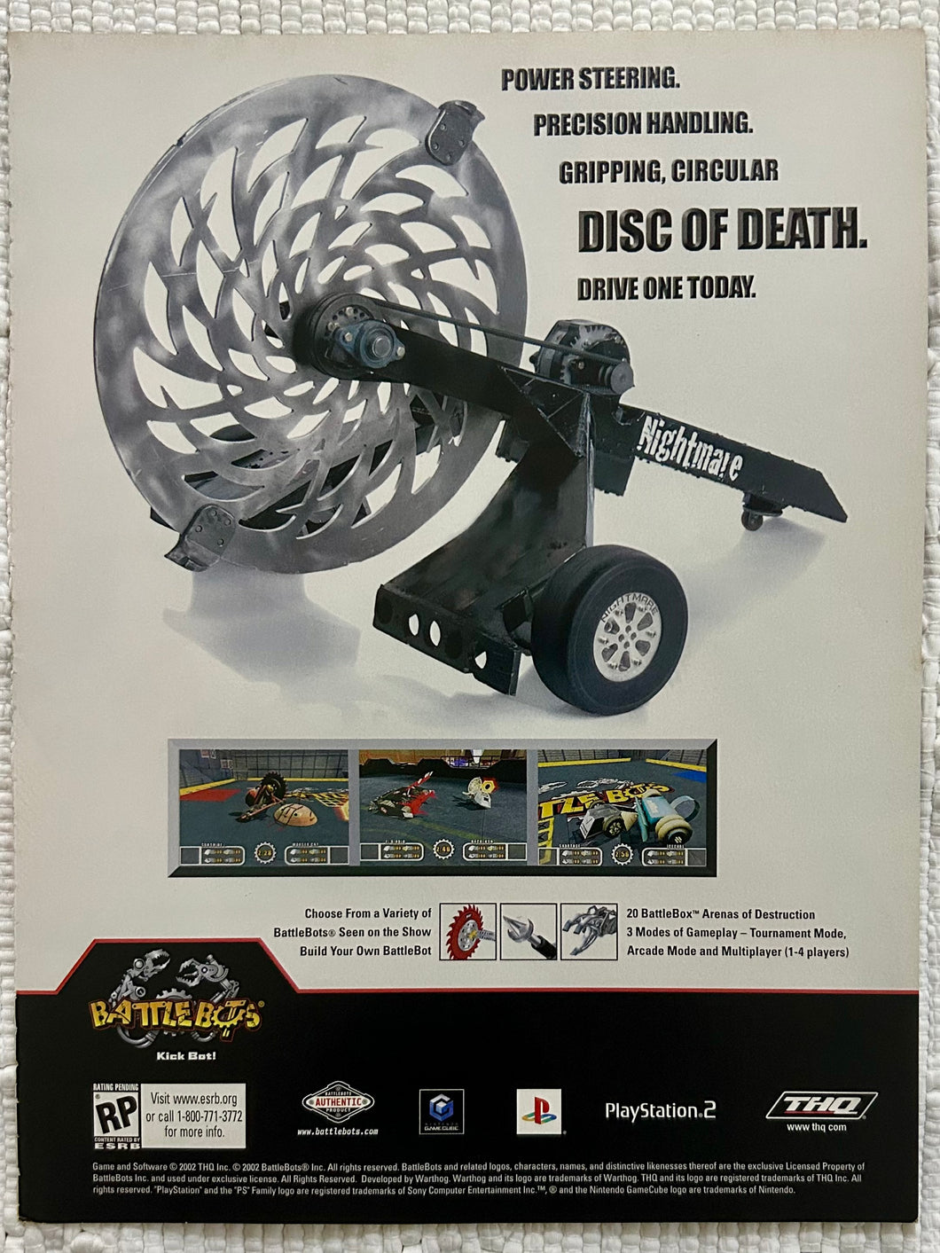 BattleBots - PS2 NGC - Original Vintage Advertisement - Print Ads - Laminated A4 Poster