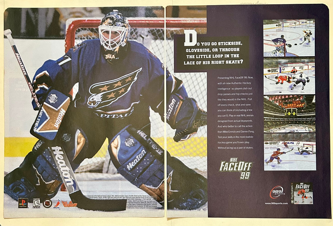 NHL Face-Off ‘99 - PlayStation - Original Vintage Advertisement - Print Ads - Laminated A3 Poster