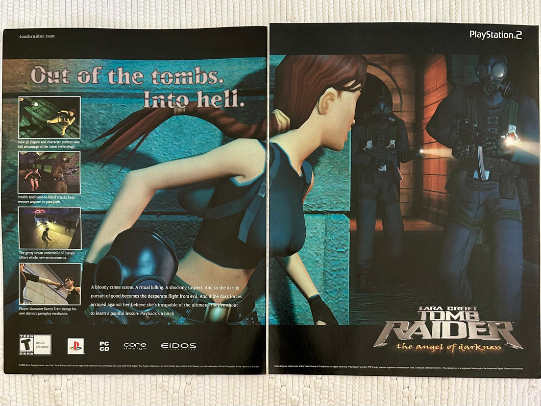 Tomb Raider: The Angel of Darkness - PS2 PC - Original Vintage Advertisement - Print Ads - Laminated A3 Poster